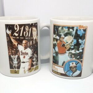 Set of 2 Cal Ripken MLB Baltimore Orioles 11 oz Coffee Mug Vintage Collectible